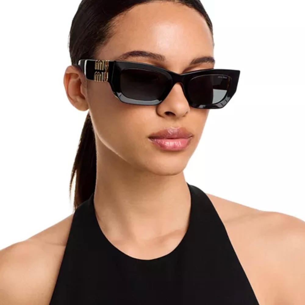 Miu Miu Black and Gold Sunglasses